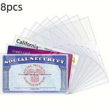 8-Pack Medicare Holder Protector Sleeves Clear PVC For Credit Card Business Card