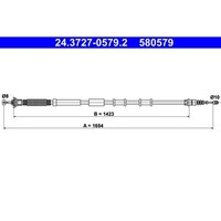 ATE Handbremsseil 1654Mm Passend FüR Abarth Grande Punto Alfa Romeo Mito Fiat
