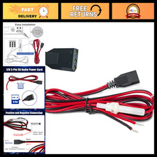 2-Wire CB Power Cable 3 Pin Cord with 15A Fuse for CB Ham Radio - 1 Pack