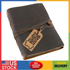 Leather Scrapbook Photo Album Handcrafted Full Grain Buffalo Leather with Strap