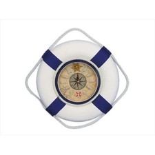 Handcrafted Model Ships New-Lifering-Clock-Blue-12 Classic White Decorative L...