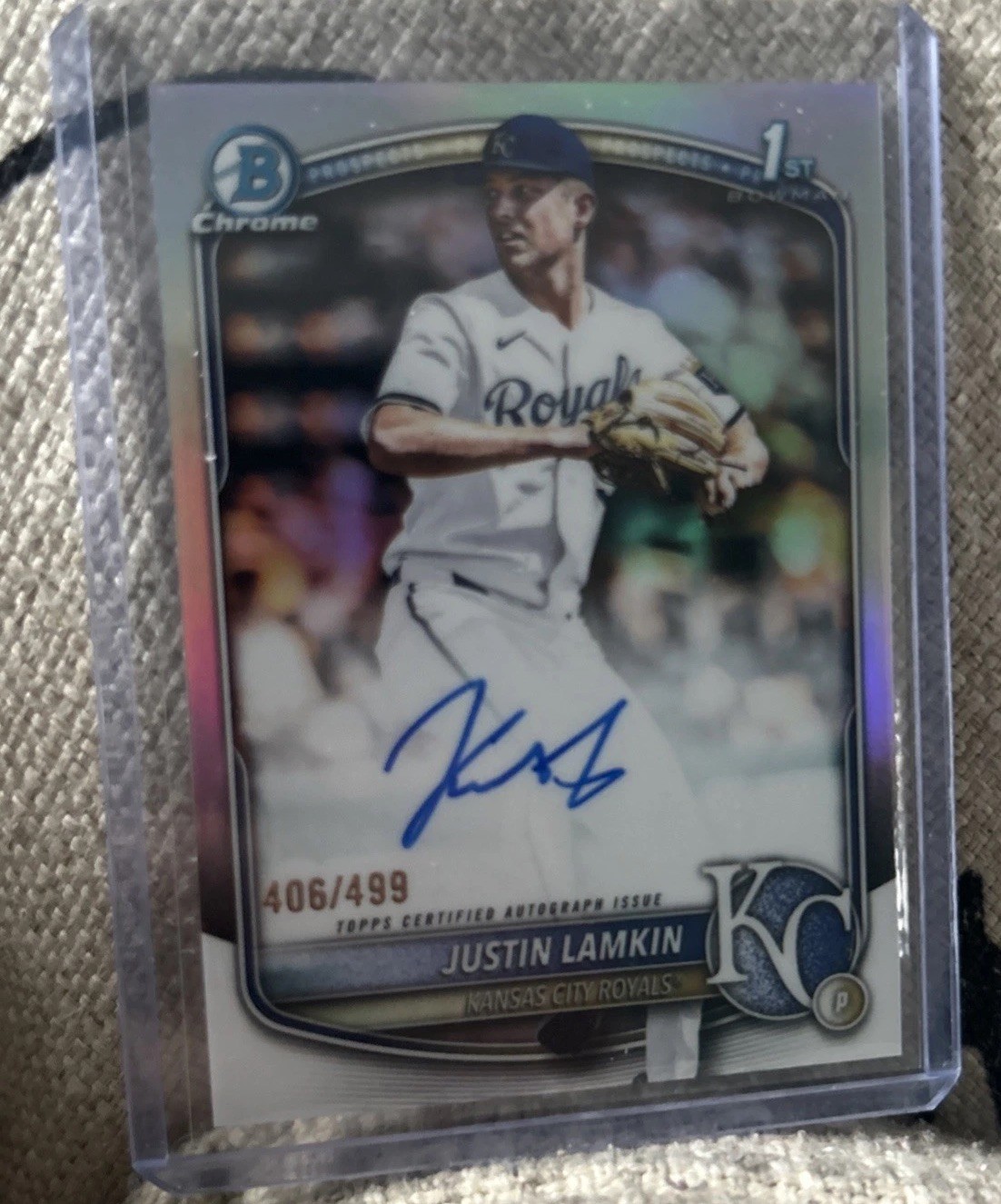 2025 Bowman Draft Justin Lamkin /499 Auto Chrome Prospect Autographs Refractor