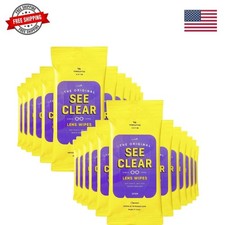 See Clear Lens Cleaning Wipes - Pre-Moistened Eyeglass Screen Cleaning Clo...
