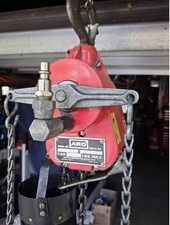 Pneumatic Air Chain Hoist 4' Lift Pull Chain Pendant ARO Model 7740B 300 Lb Cap.