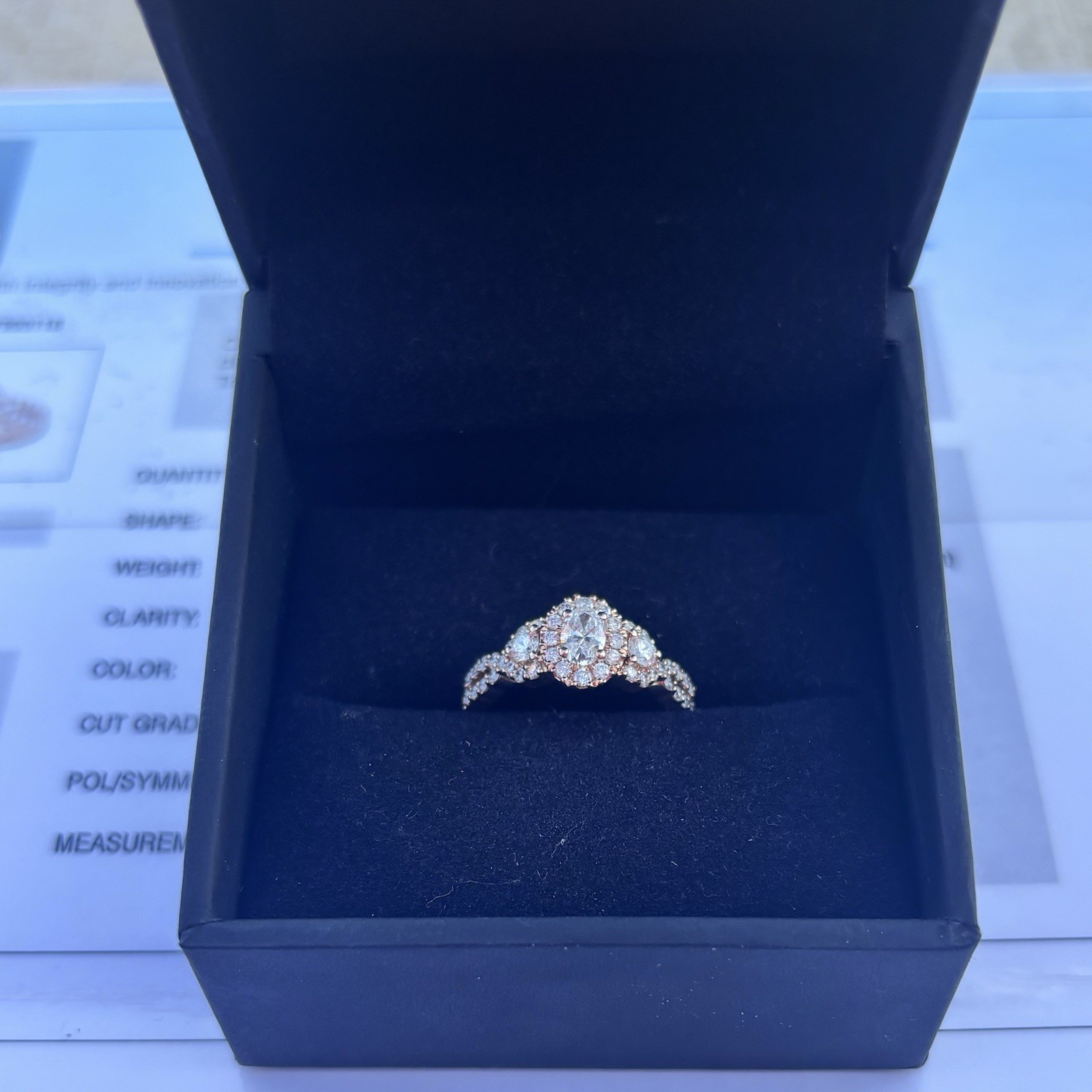 14K Rose Gold Ideal Cut Diamond Engagement Ring