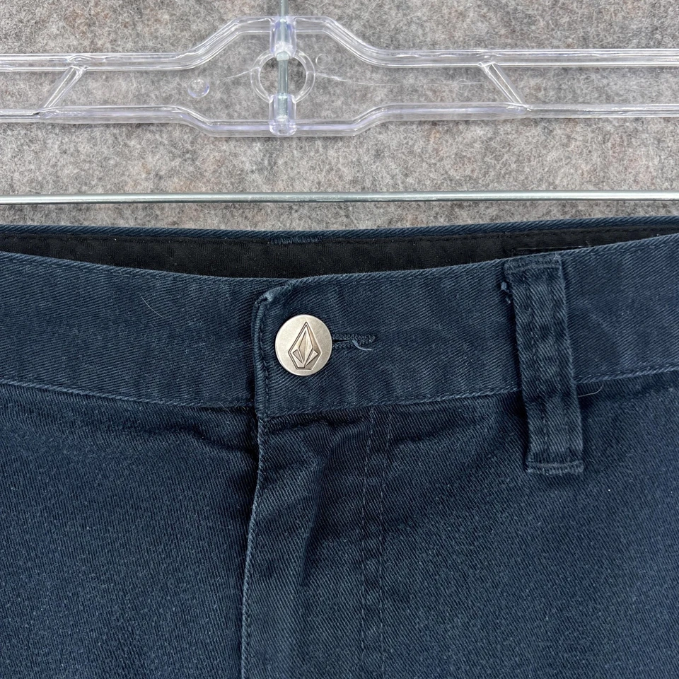 Volcom Shorts Mens 33 Navy Chino Stretch Walk Skateboarding Surf Casual Zip Fly - Image 2 of 4