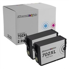 2PK 702XL Black Ink Cartridges for Epson 702 Workforce WF-3720 WF-3730 WF-3733