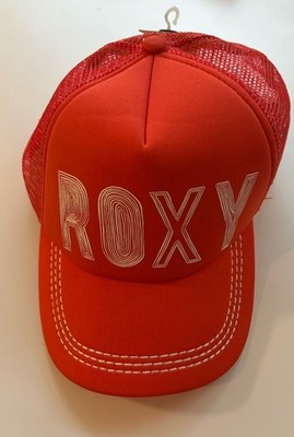 Vintage Y2K ROXY Women s Red/White Mesh Back Trucker Hat Adjustable Logo Cap