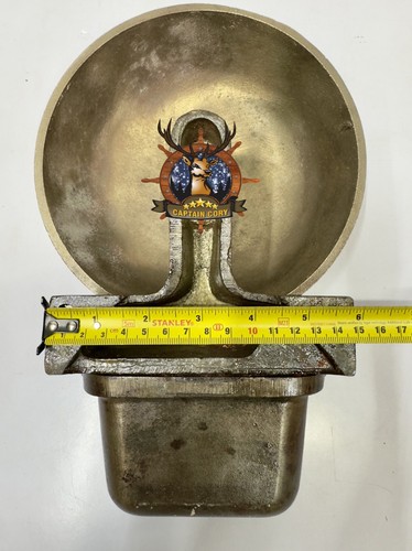 Antique Brass Ship Bell Nautical Iron Mount, Reclaimed Maritime Wall Decor Piece - Picture 9 of 12