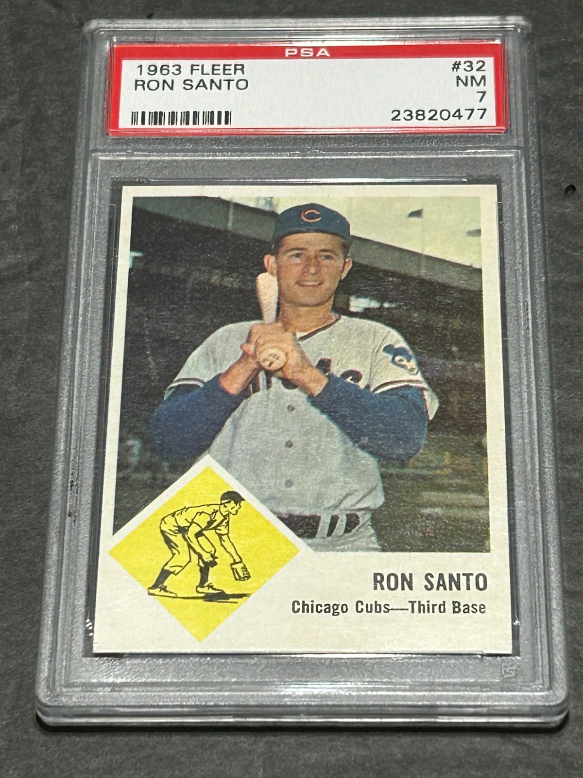 Ron Santo 1963 Fleer #32 - PSA 7 - Chicago Cubs - Hall of Fame