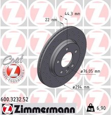 2x ZIMMERMANN Bremsscheibe SPORT Z 600.3232.52 für T5 VW 2E3 2E4 T6 TRANSPORTER