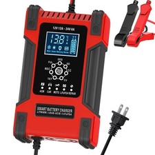 12V/12A 24V/6A Fully-Automatic Smart Battery Charger for LiFePO4 Lead-Acid AG...