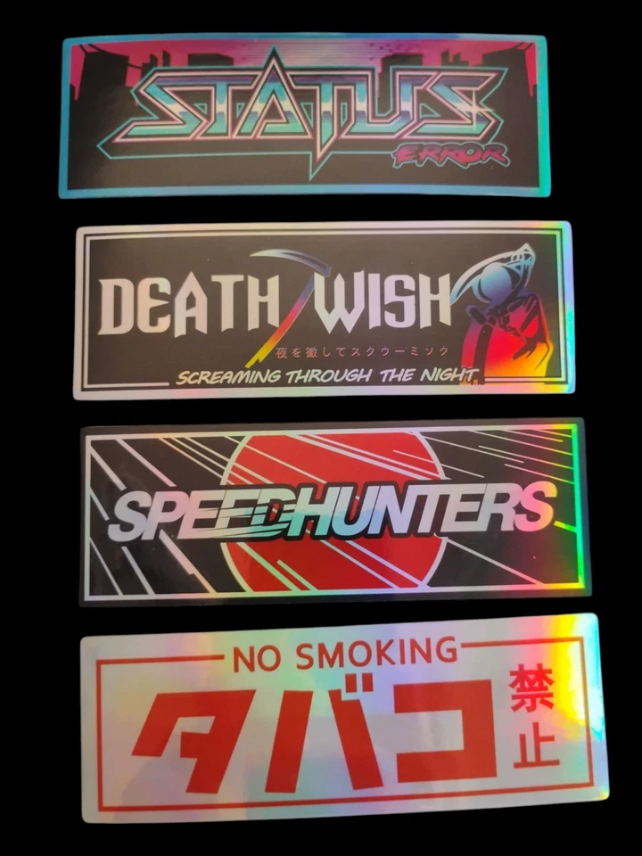 Calcomanía de vinilo holográfica Jdm Japón Street Racing Stance Importación Paquete de 8 B Foto 2 de 4