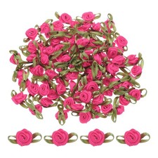 100 St&uuml;ck Rosen aus rotem Band, 5/8 x 1&ndash;3/16 Zoll, Mini-Rosen zum Basteln