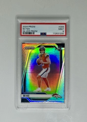2024 Panini Prizm Rookies Bo Nix #309 Silver Prizm (RC) PSA 9