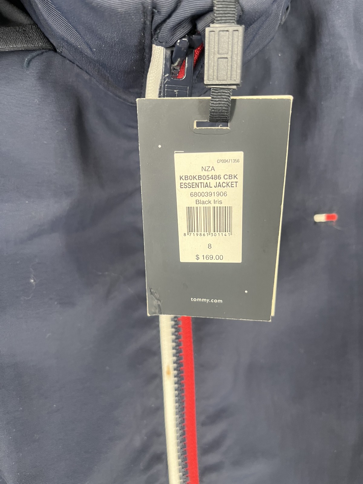 Tommy Hilfiger Jacket Kids 8 Blue NWT Windbreaker Zip Hooded Retro 80s Boys thumbnail 8