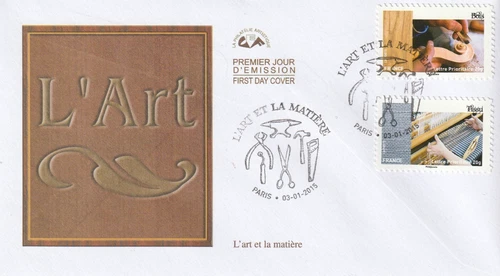 FDC 2015_Envelope 1st day_fdc_Art and material-Wood / Fabric.