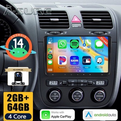 64G Android 14 Autoradio Carplay Navi Kam für VW GOLF 5 6 Plus Tiguan Touran EOS