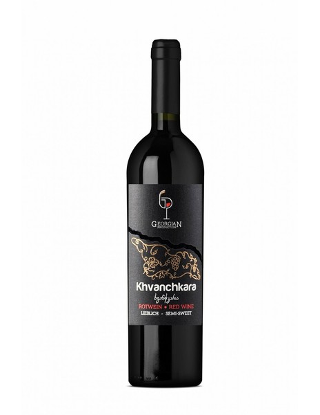 Khvanchkara Georgian Production Rotwein Lieblich Wein Aus Georgien-image
