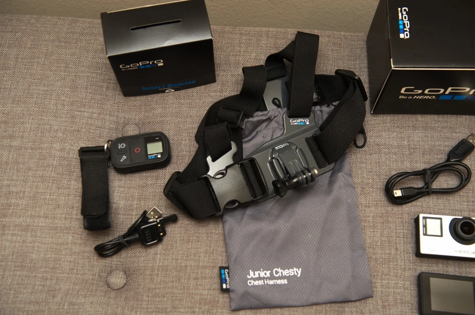 GoPro Hero4 (Black Edition) + Smart Remote + LCD BacPac + Chesty + Extras — Full - Image 2 of 4
