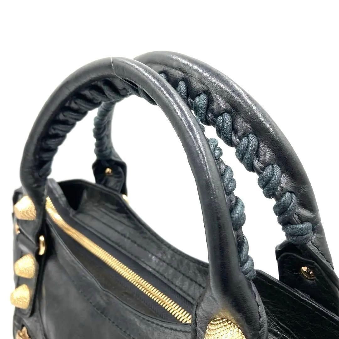 Balenciaga Giant City Black Leather 2Way Handbag Shoulder Bag Used Japan thumbnail 5