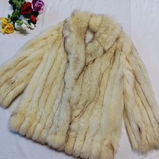 0805 Real Fox fur Coat Vintage Women