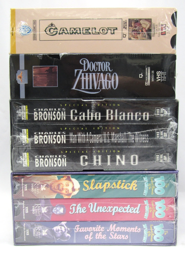 Lot of 8 VHS Tapes Movies Mixed Genre Factory Sealed New Charles Bronson - Afbeelding 1 van 9