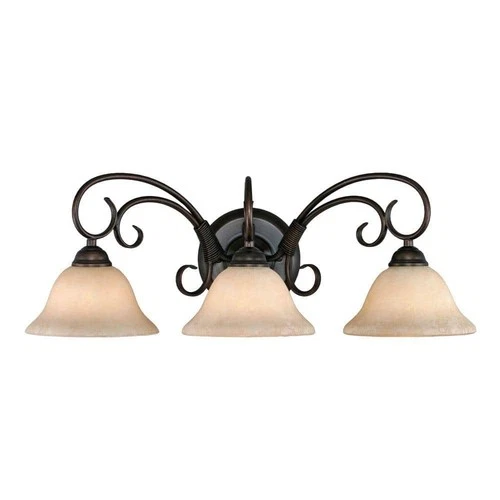 Golden Lighting Homestead Collection 3-Light Rubbed Bronze Bath Vanity Light - Picture 1 of 6