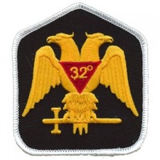 MASON MASONIC EMBROIDERED 32ND DEGREE GOLD PATCH
