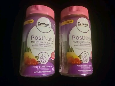 Centrum Postnatal Multivitamin Gummies with Biotin and DHA 60ct Lot of 2