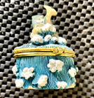FIVE DOLPHINS IN THE WAVES CERAMIC HINGED PILL BOX 2" X 1 3/4" X 2 1/2" TALL — photo 3