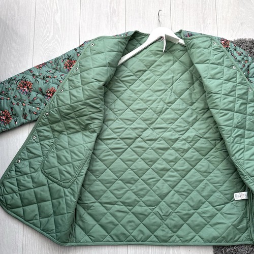 BNWT Cath Kidston Forever Quilted Jacket in Green Floral Print 14 Coats, Jackets - Picture 7 of 11