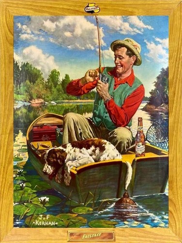 Falstaff Beer - Fishing Theme w/ Turtle NEW METAL SIGN: 9x12" Ships Free - 第 1/1 張圖片