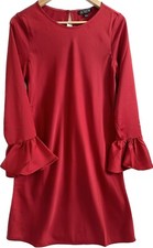 J. Crew Dress Women's Size 4 Bell Sleeves Red Satin $138