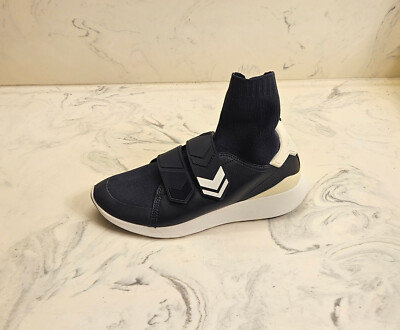 New! Tory Burch 'Chevron' High Top Sock Sneakers Navy Blue Womens 6 M MSRP $298