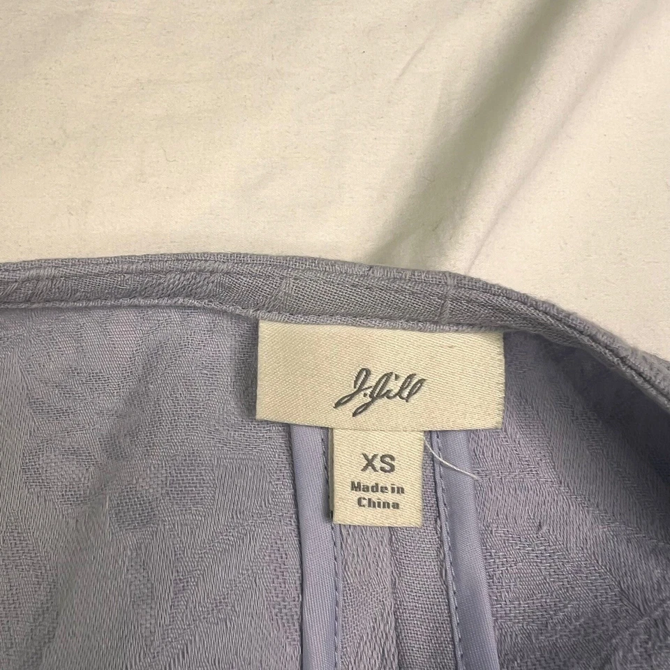 Chaqueta Blazer J. Jill Claro Tono Azul Cuello Claro XS Algodón Lino A040724 Foto 3 de 4