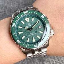 20ATM Diver Tandorio 41mm NH35A Auto Mens Watch Sapphire Glass Date Green Dial