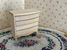 Dollhouse Miniature Dresser, 4-curved drawers, unfinished