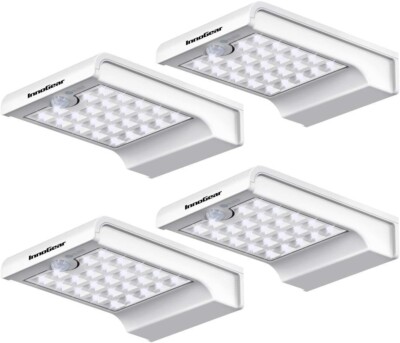 Solar Gutter Lights 24 LEDs Solar Motion Sensor Lights IP65 Waterproof Solar