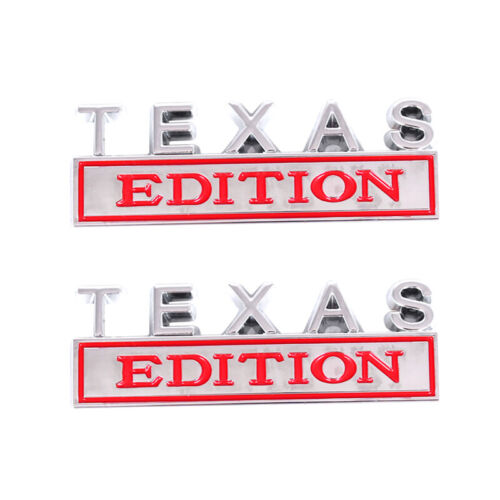 2 piezas emblema de metal Fender rojo plata edición texas para Silverado Sierra 1500 2500 - Imagen 1 de 4