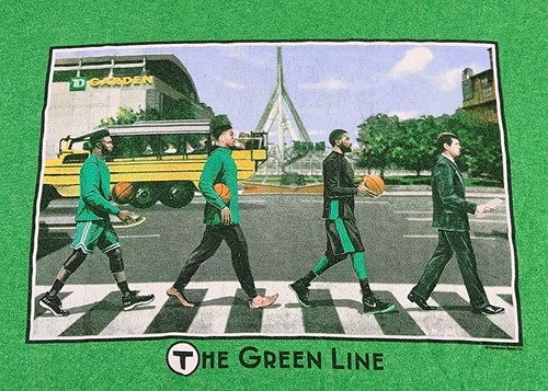 Boston Celtics The Green Line Shirt Mens Extra Large Kyrie Irving NBA Adult A34