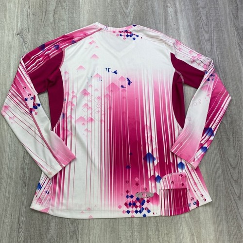 Salomon Womens Guinness Performance Pullover Top Pink Stripe Stretch Vented L - Picture 3 of 11