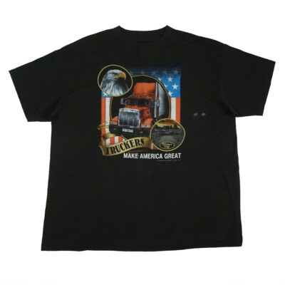Vintage 3D Emblem Shirt Truckers Only Make America Great Eagle USA
