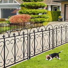 Panel de valla de jardín Outsunny valla plegable decorativa borde de metal antioxidante 5 piezas