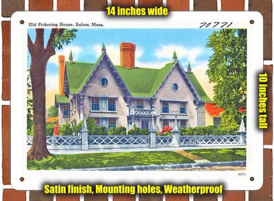 Metal Sign - Massachusetts Postcard - Old Pickering House, Salem, Mass.