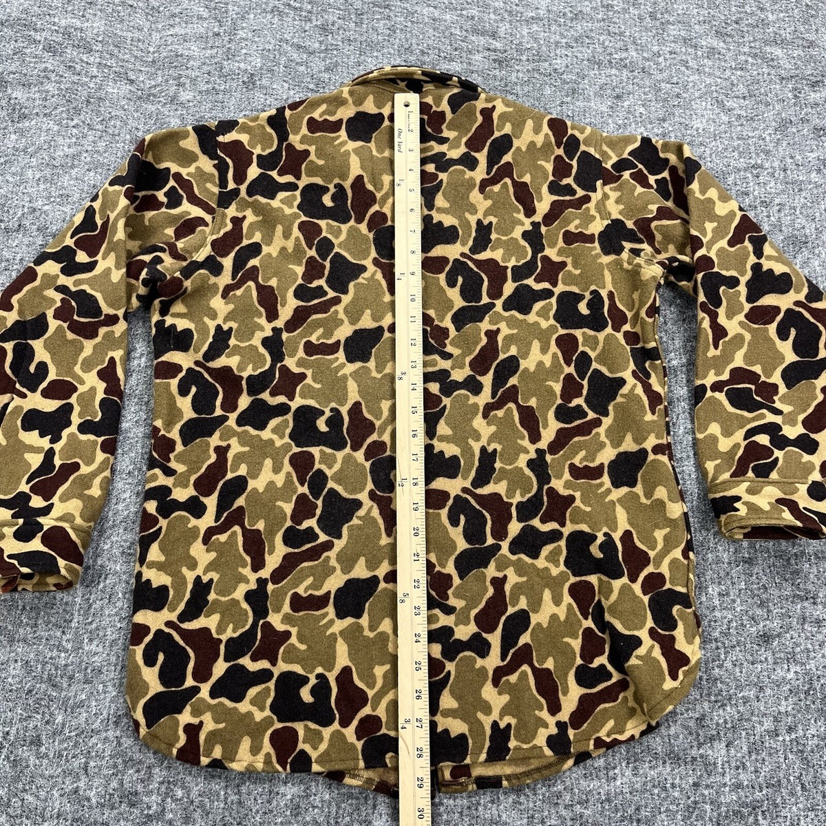 Vintage Woolrich Camouflage Shirt Mens Medium Duck Frog Camo Wool