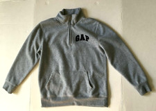 Youth GAP 1/4 Zip Pullover Sweatshirt, Fleece XXL 12-13 Grey Polyester