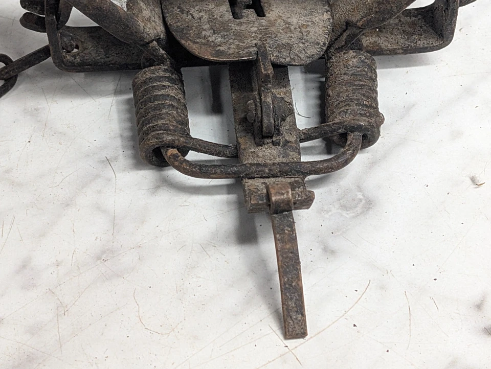 De colección Herters Hudson Bay 3 Animales Doble Bobina Resorte Trampa Decoración Primitiva Foto 4 de 4