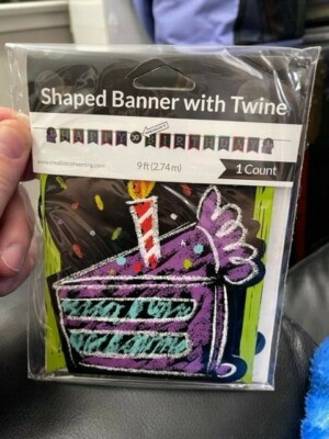 Creative Converting Shaped 9ft Chalkboard Banner & Twine Party Decoration New!