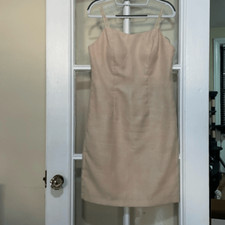 Vtg Raffaella chiffon beige Y2K spaghetti strap mini cocktail dress size medium